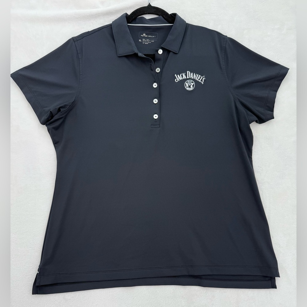 Women’s Peter Miller Black Golf Polo Jack Daniel’s Number 7 Size XL